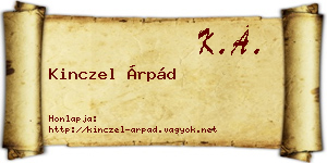 Kinczel Árpád névjegykártya