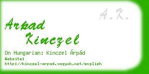 arpad kinczel business card