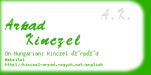 arpad kinczel business card